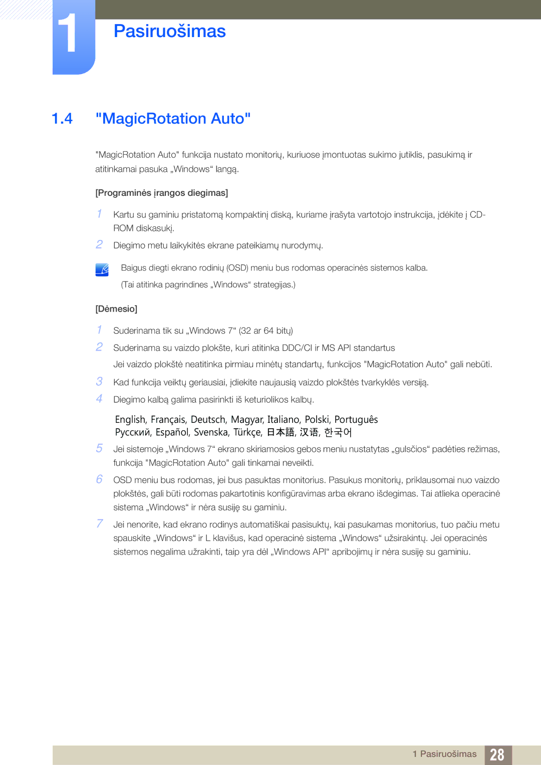 Samsung LS27A850DSR/EN, LS27A850DS/EN manual MagicRotation Auto 