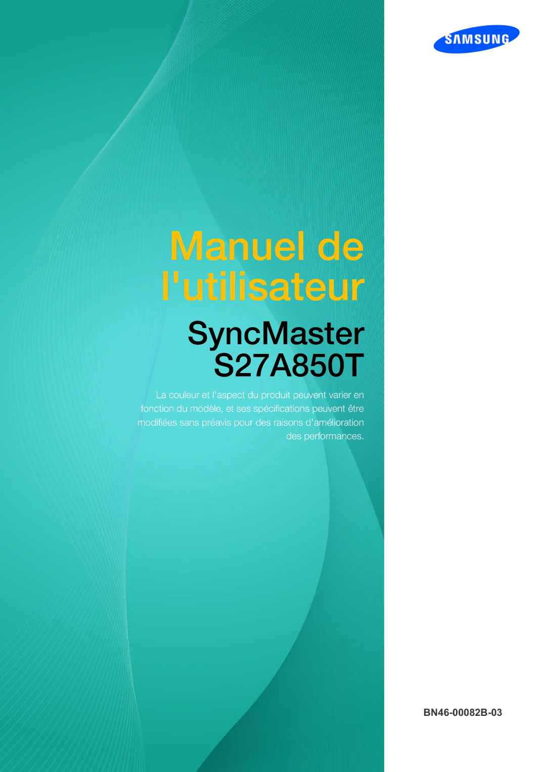 Samsung LS27A850TS/EN manual Manuel de lutilisateur 