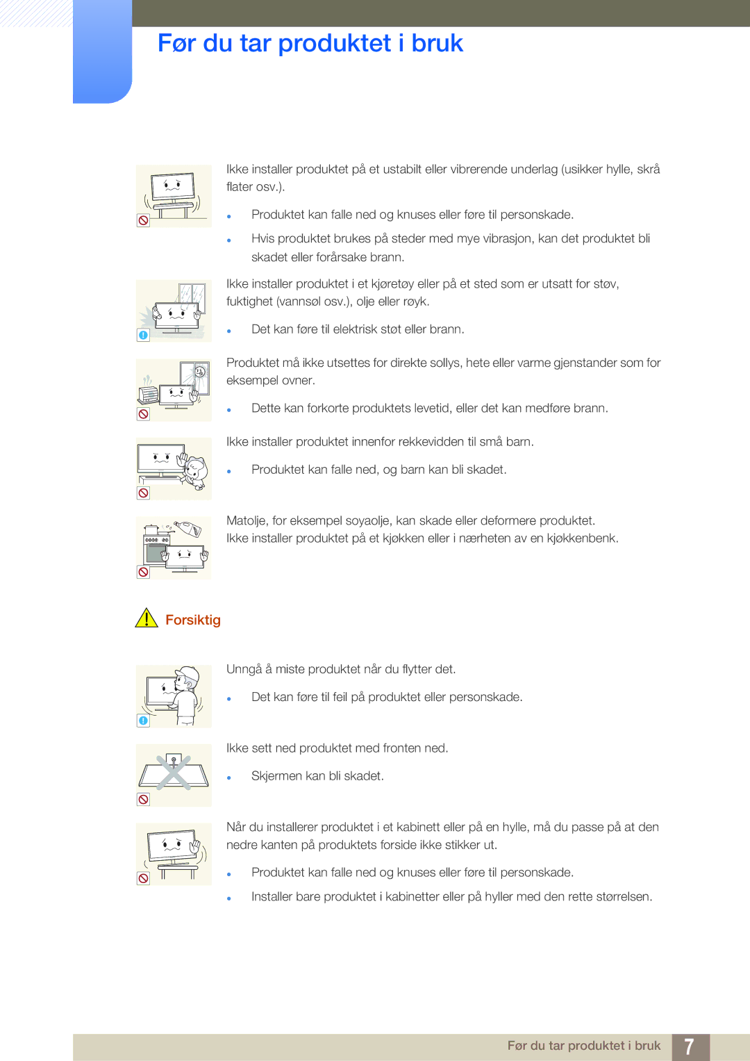 Samsung LS27A850TS/EN manual Det kan føre til elektrisk støt eller brann 