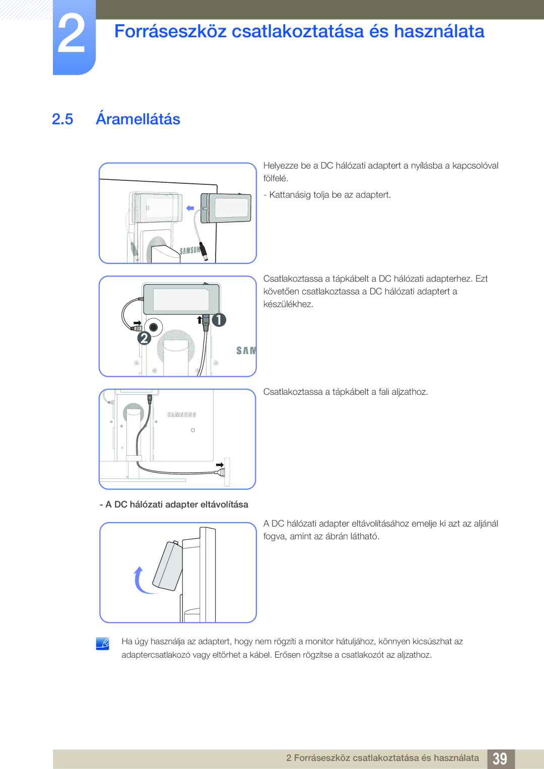 Samsung LS27A850TS/EN manual Áramellátás 