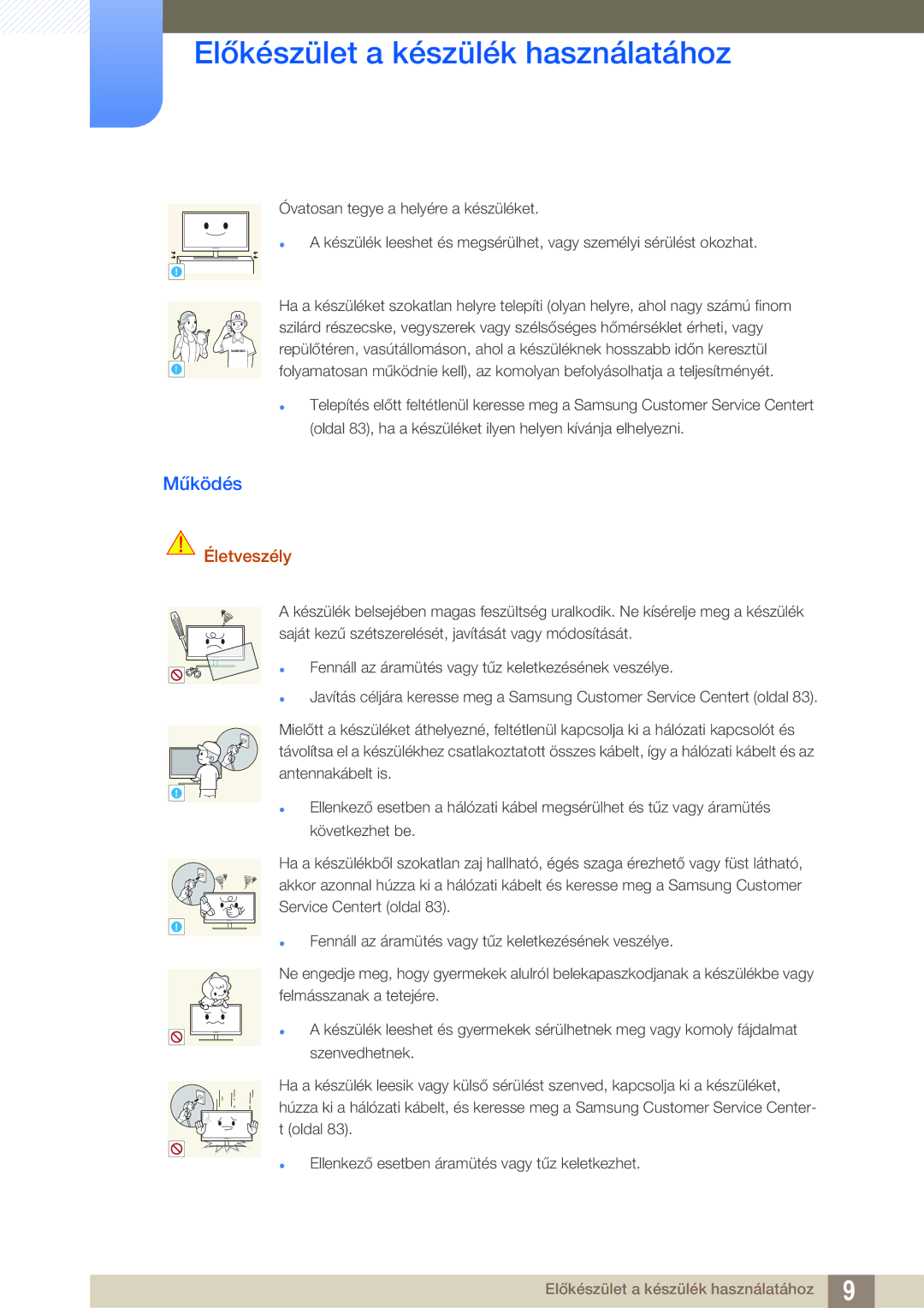 Samsung LS27A850TS/EN manual Működés 