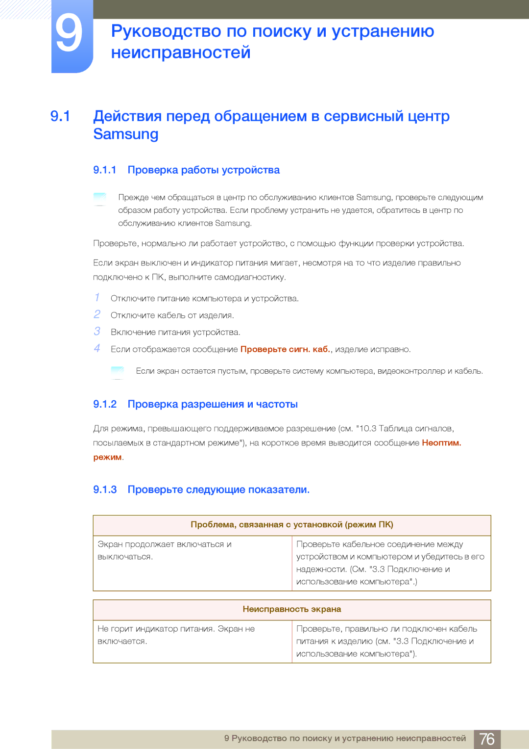 Samsung LS27A950DSSCI, LS27A950DS/EN, LS23A950DSL/CI, LS23A950DSL/KZ manual Руководство по поиску и устранению, Неисправностей 