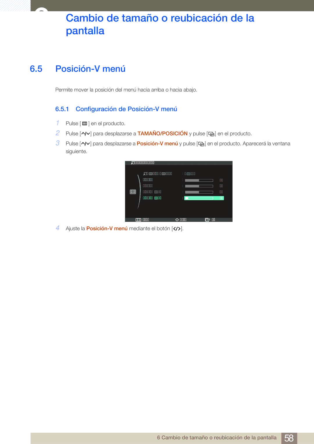 Samsung LS27A950DS/EN, LS27A950DSL/EN manual Configuración de Posición-V menú 