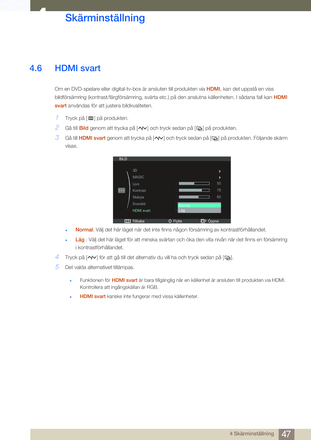 Samsung LS27A950DSL/EN, LS27A950DS/EN manual Hdmi svart 