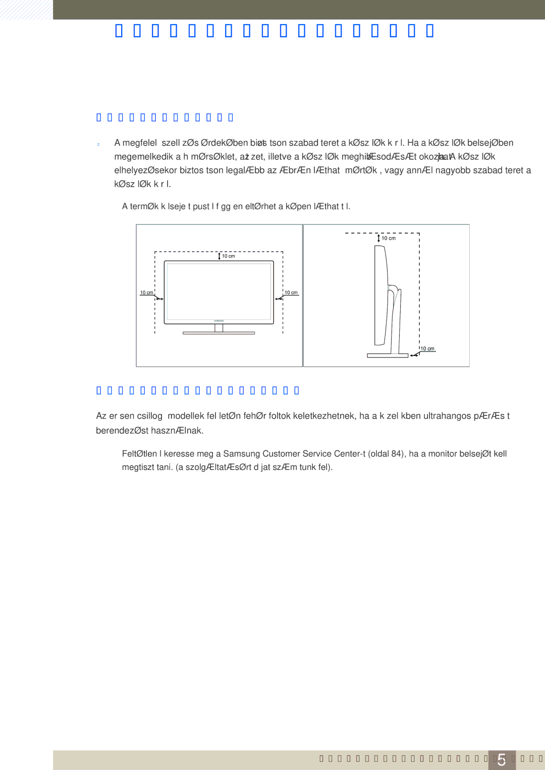 Samsung LS27A950DSL/EN, LS27A950DS/EN manual Biztonságos felszerelés, Biztonsági intézkedések tárolás során 