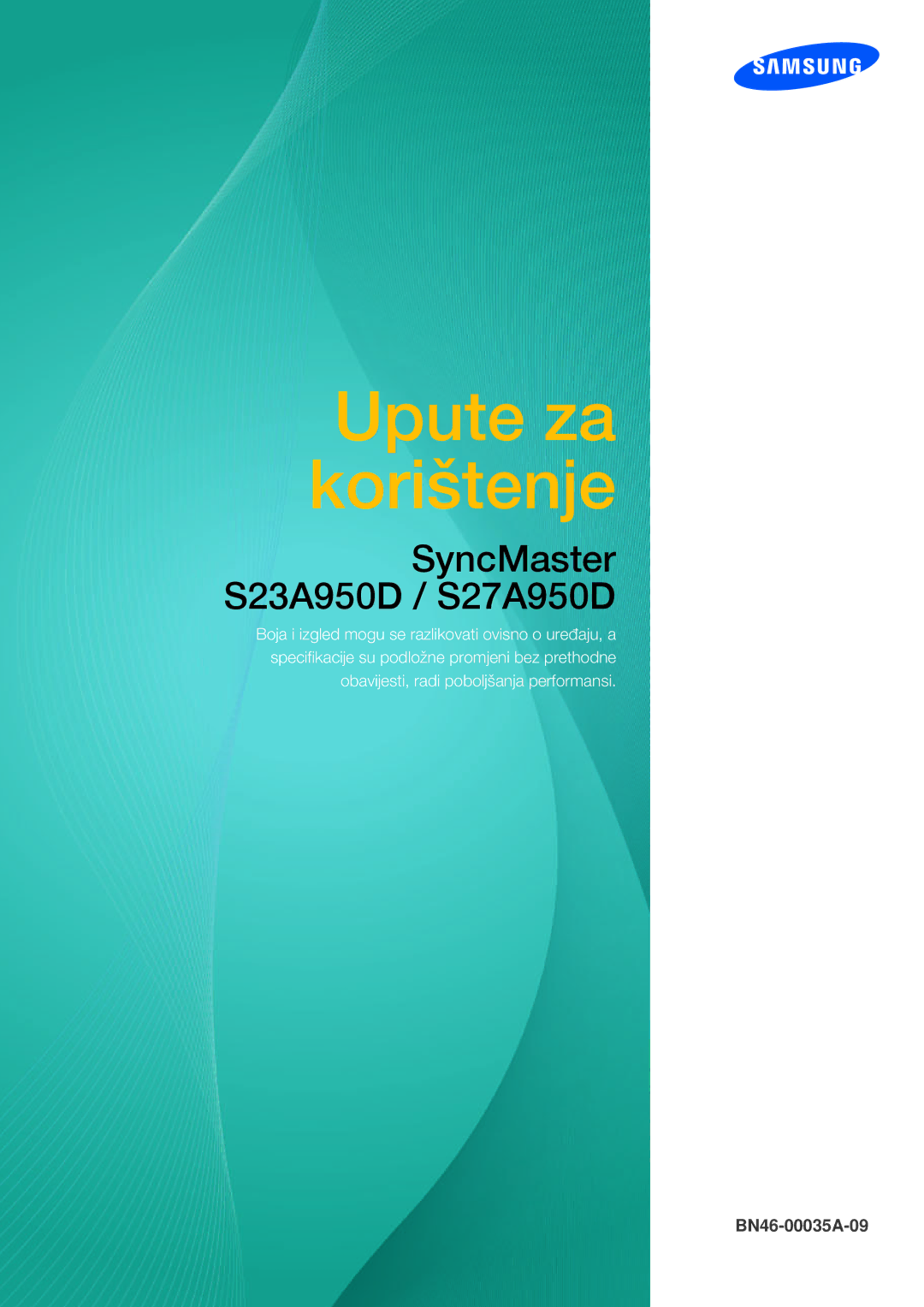 Samsung LS23A950DS/ZA, LS27A950DSL/EN manual Upute za korištenje 