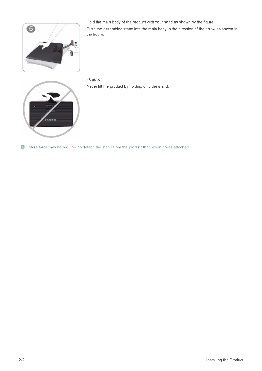 Samsung LS23B370BSMXV, LS27B370HS/EN, LS24B370HS/EN, LS22B370BS/EN, LS23B370BS/EN, LS22B370HS/SM manual Installing the Product 