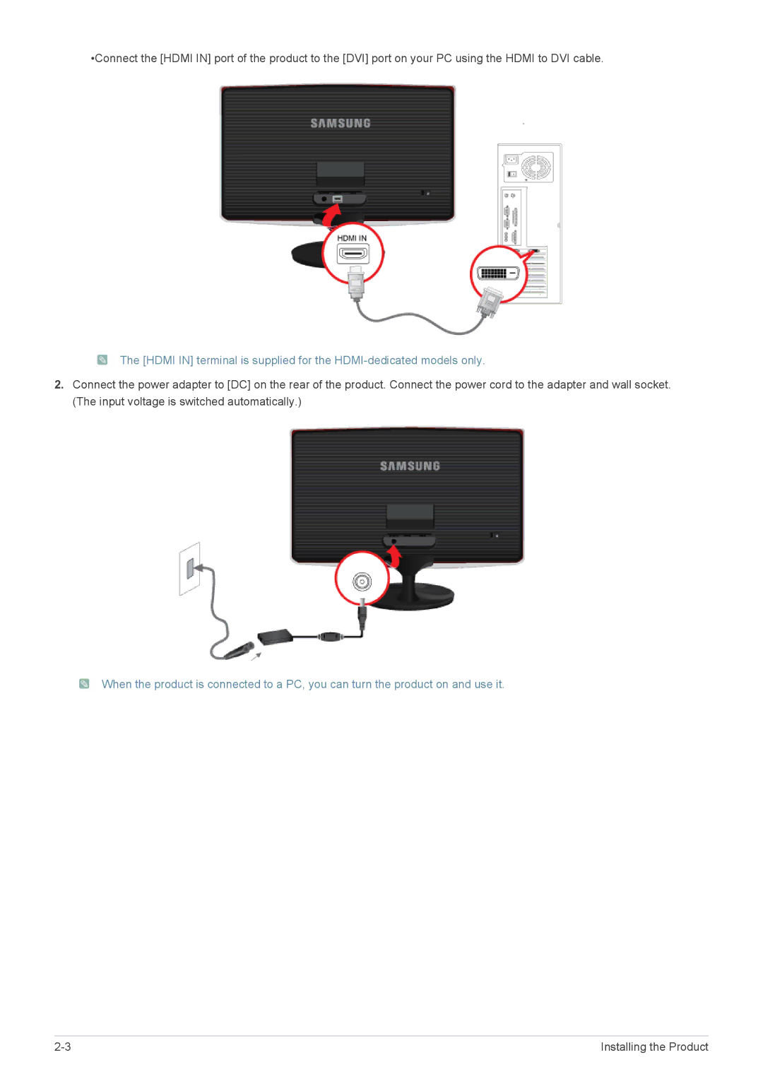 Samsung LS19B370BSMXV, LS27B370HS/EN, LS24B370HS/EN, LS22B370BS/EN, LS23B370BS/EN, LS22B370HS/SM manual Installing the Product 