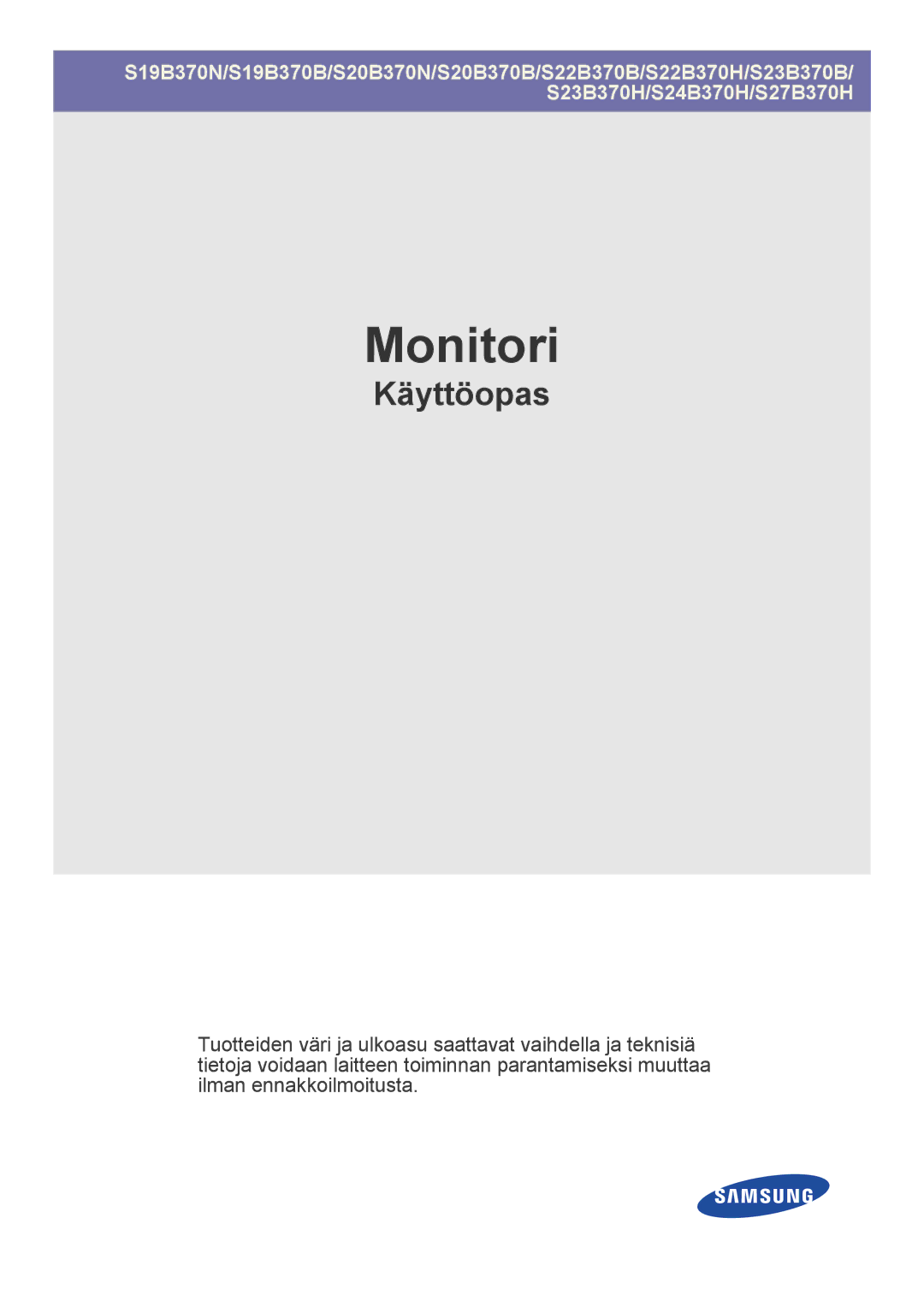 Samsung LS24B370HS/EN, LS27B370HS/EN manual Monitori 