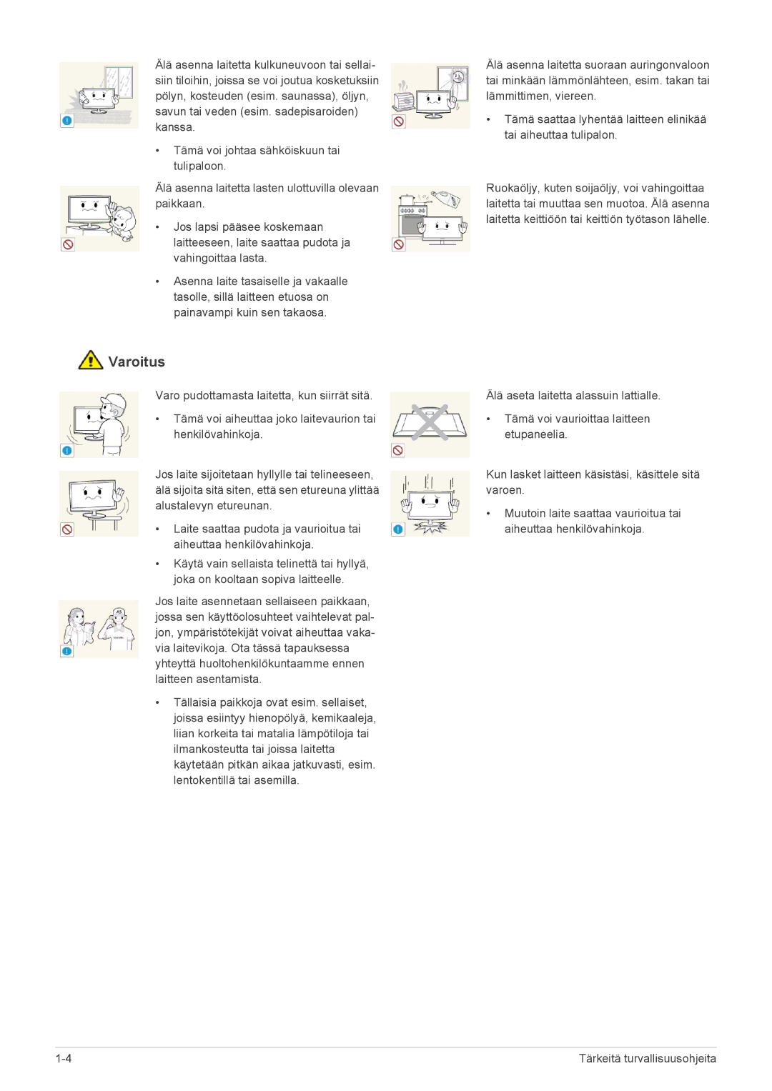 Samsung LS24B370HS/EN, LS27B370HS/EN manual Varoitus 