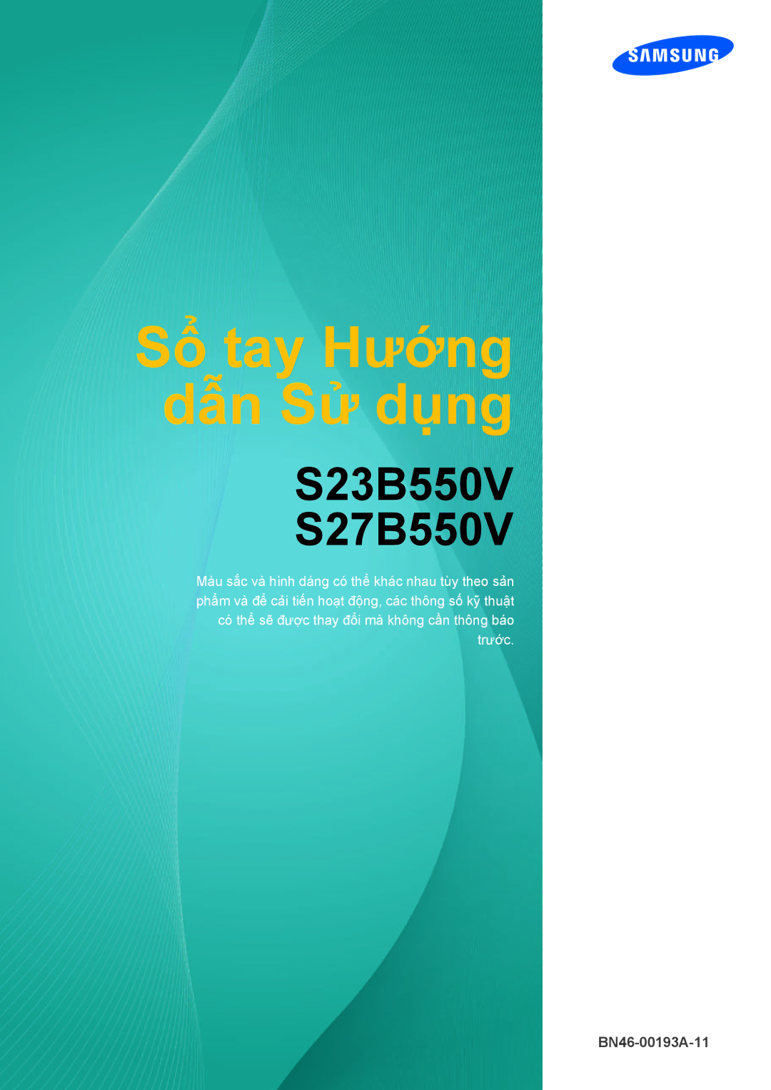 Samsung LS23B550VS/XV, LS27B550VSA/KR manual Sổ tay Hướng dẫn Sử dụng 