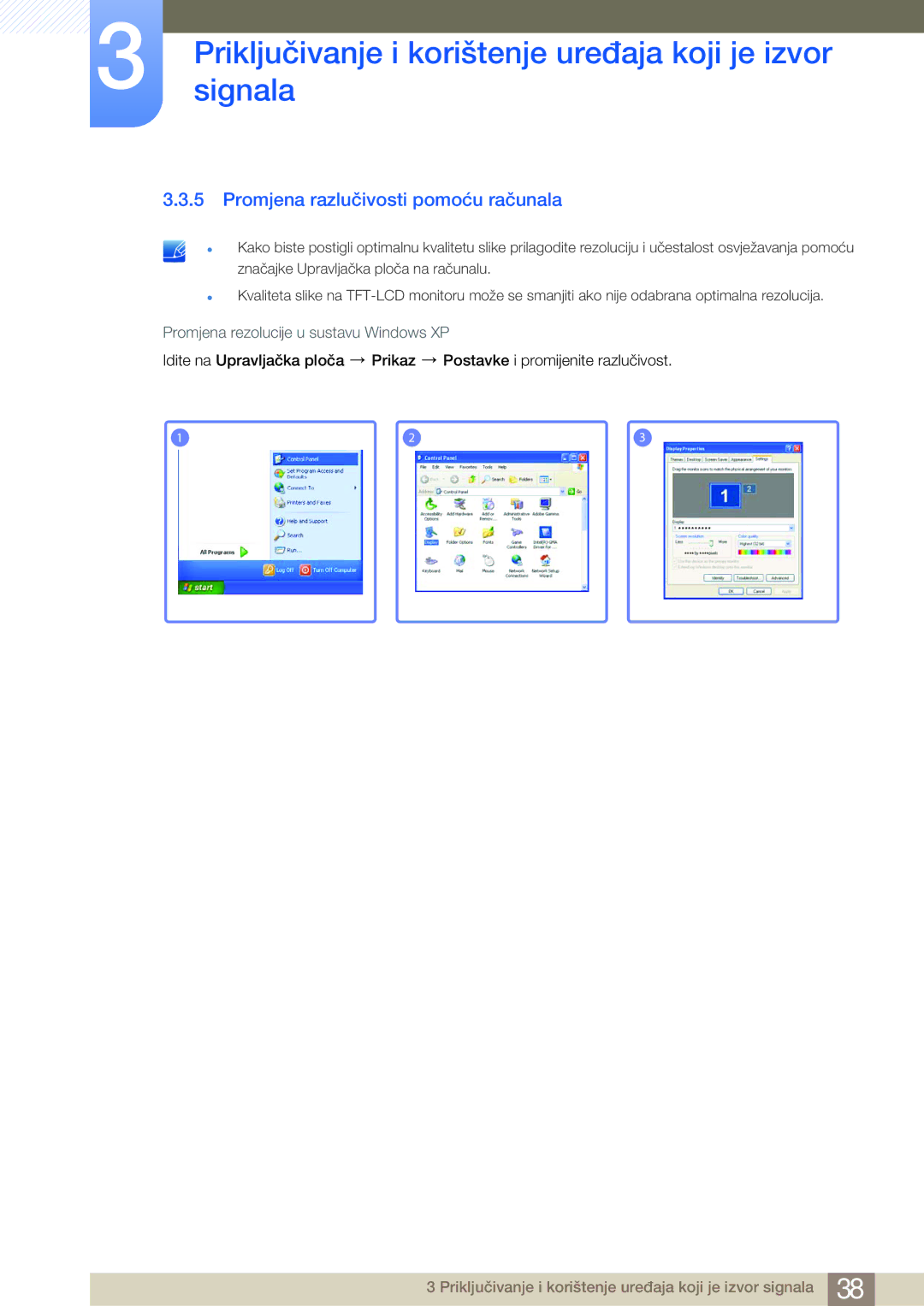 Samsung LS27B750VS/EN manual Promjena razlučivosti pomoću računala 