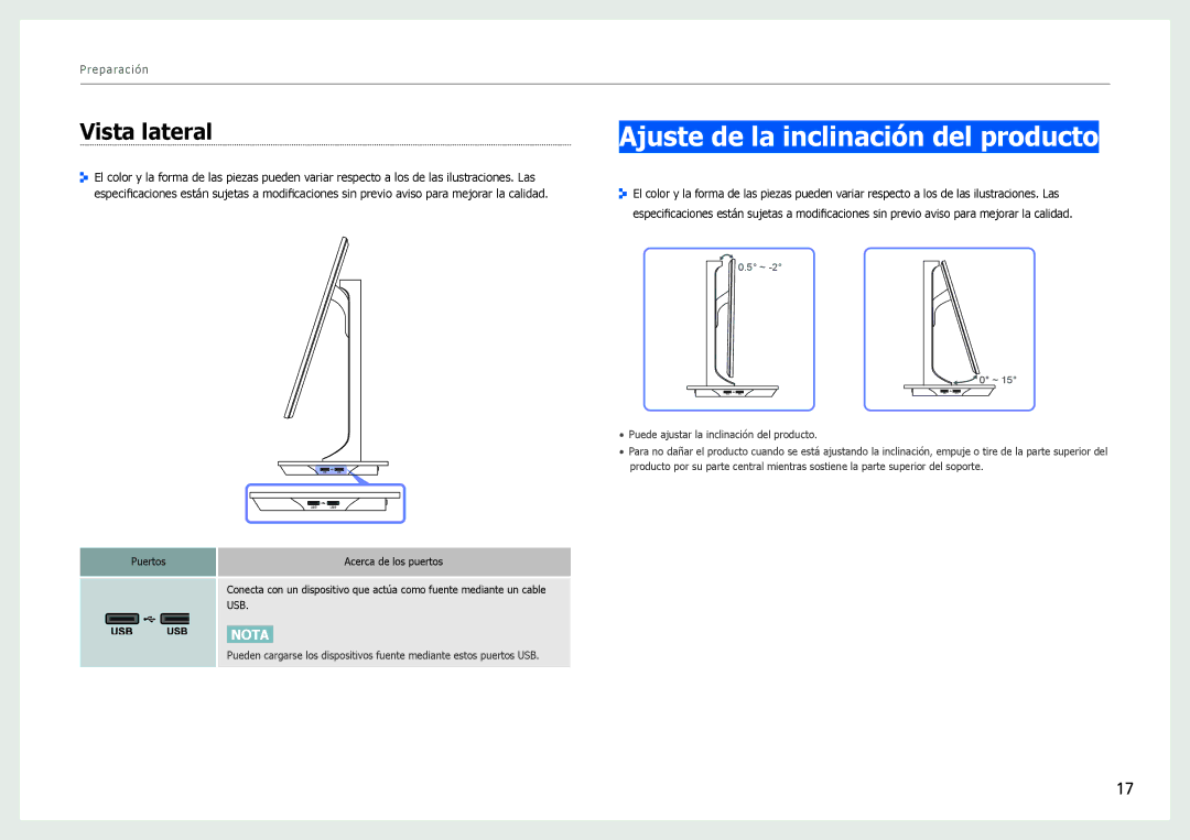 Samsung LS27B970DS/EN manual Ajuste de la inclinación del producto, Vista lateral 