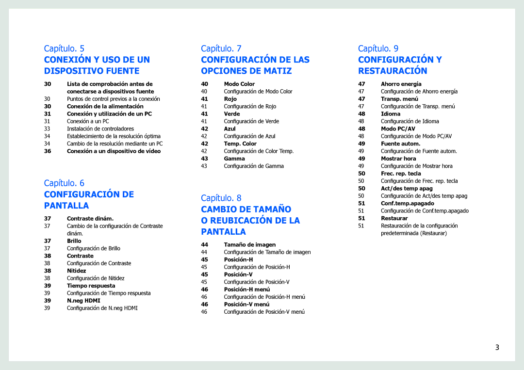 Samsung LS27B970DS/EN manual Configuración DE Pantalla 