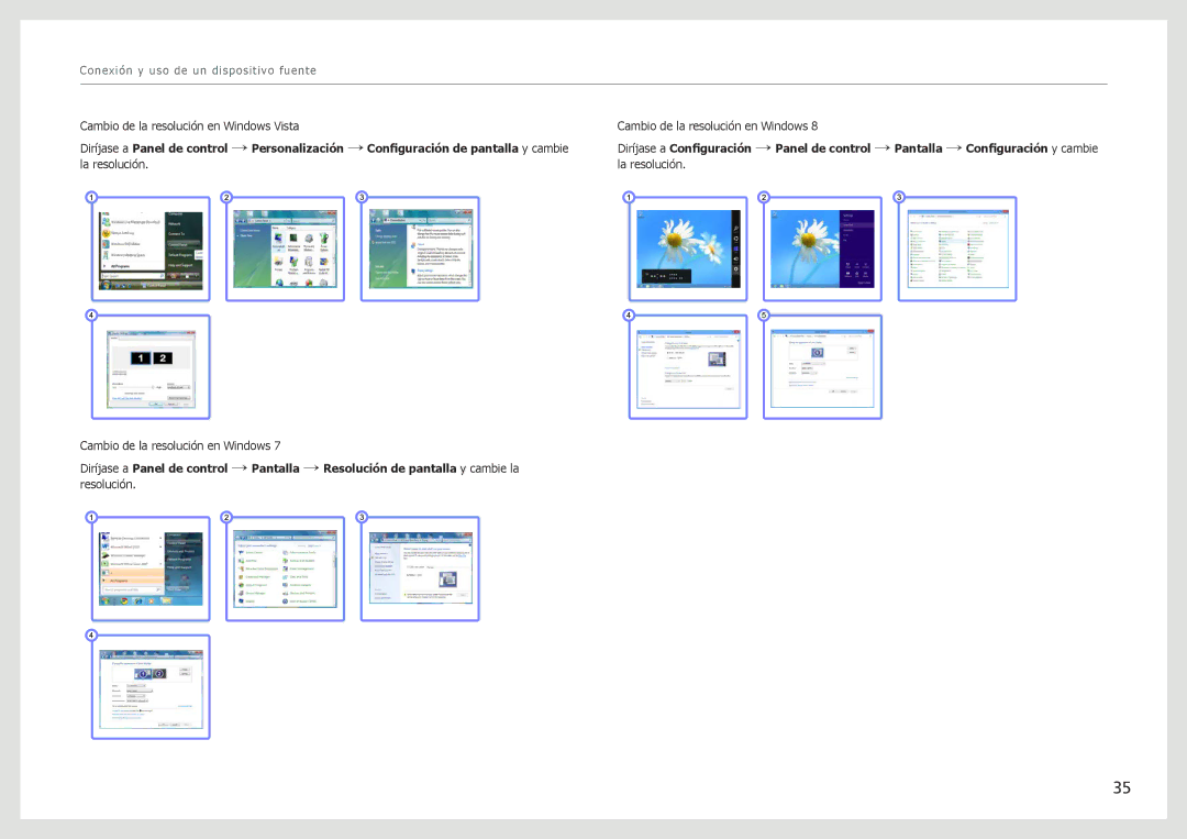 Samsung LS27B970DS/EN manual Cambio de la resolución en Windows Vista 