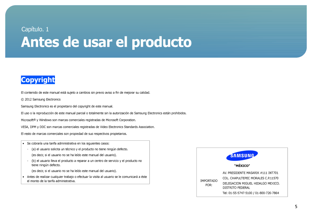 Samsung LS27B970DS/EN manual Antes de usar el producto, Copyright 