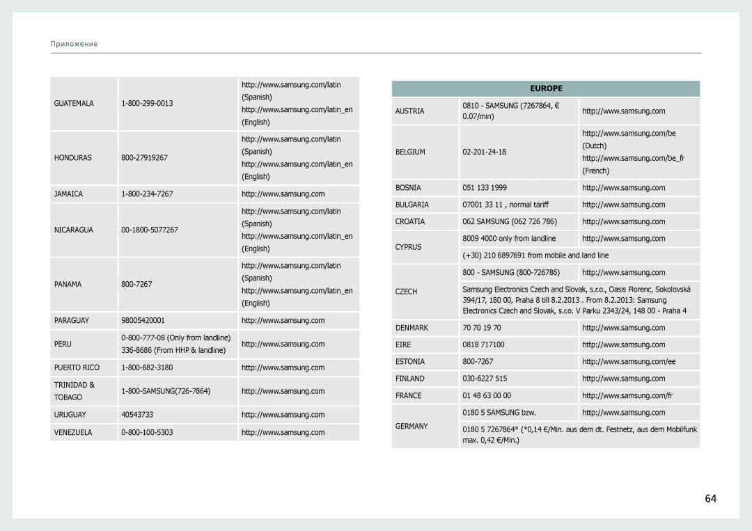 Samsung LS27B970DS/EN manual Europe 