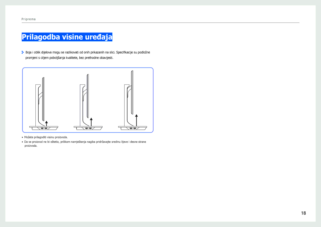 Samsung LS27B970DS/EN manual Prilagodba visine uređaja 