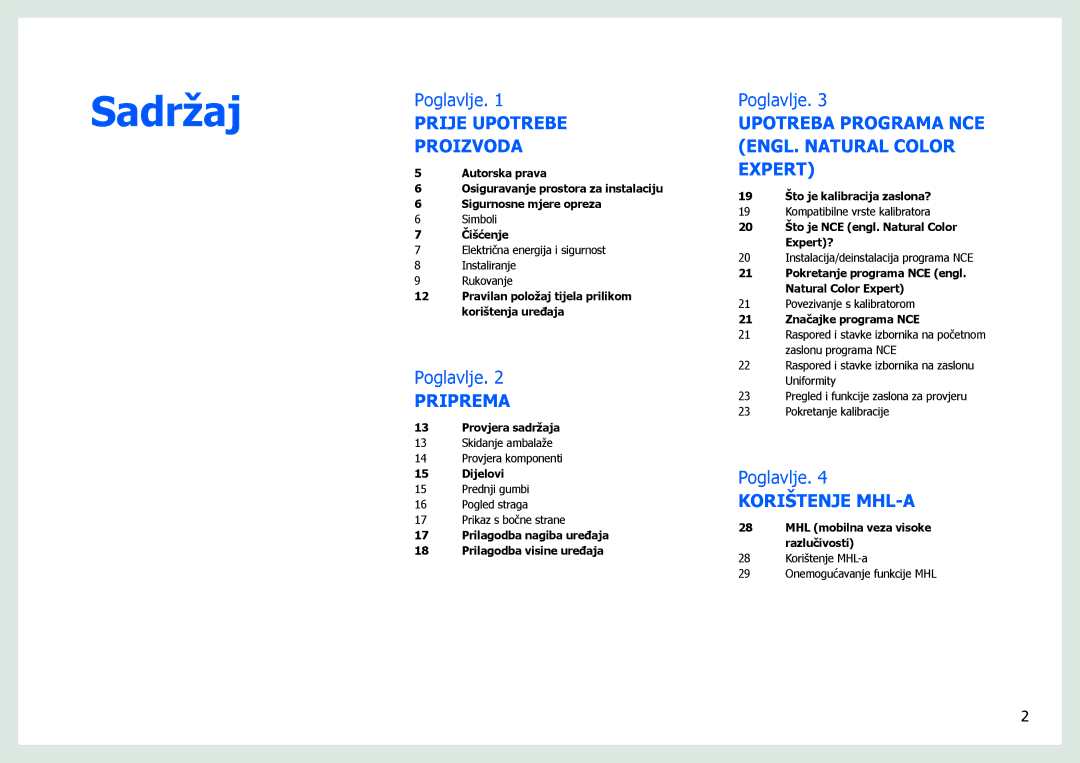 Samsung LS27B970DS/EN manual Sadržaj 