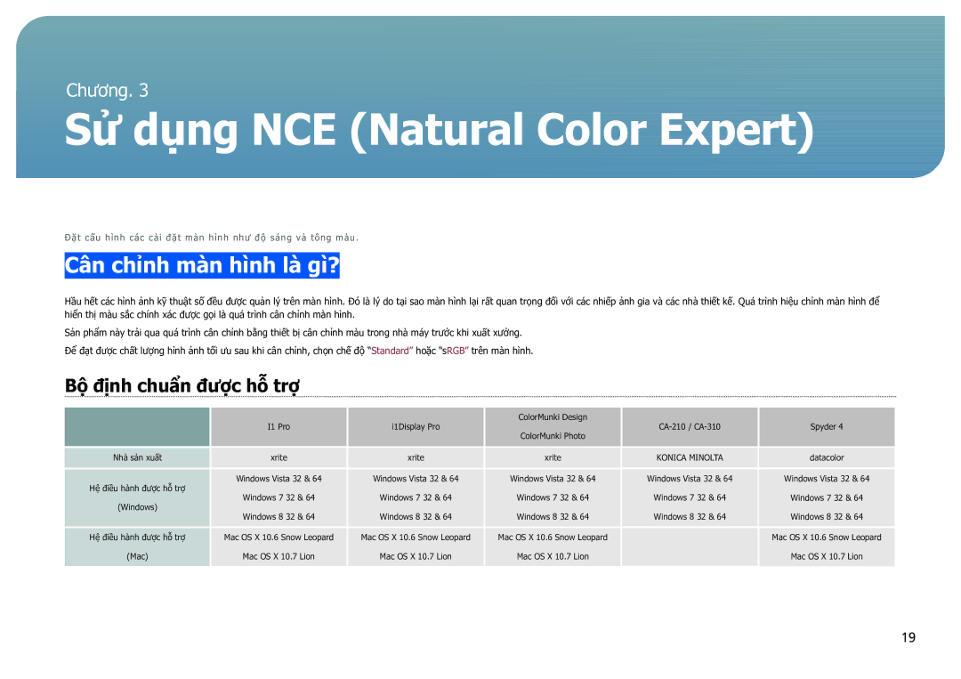 Samsung LS27B970DS/XY, LS27B970DS/XV manual Sử dung NCE Natural Color Expert 