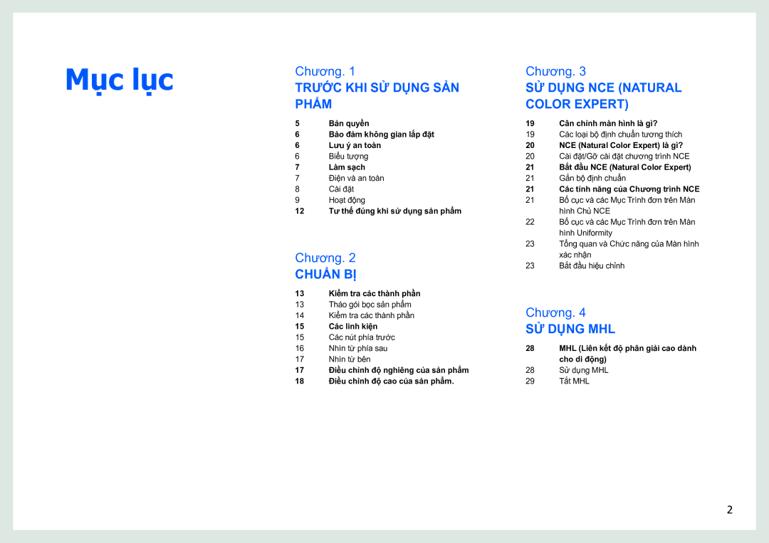 Samsung LS27B970DS/XV, LS27B970DS/XY manual Mục lục 