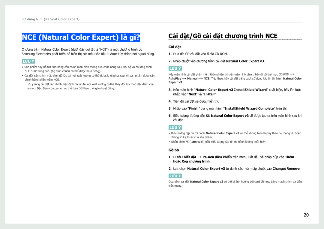 Samsung LS27B970DS/XV, LS27B970DS/XY manual NCE Natural Color Expert là gì? 