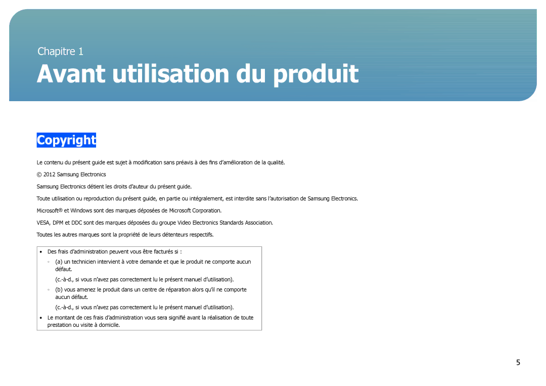 Samsung LS27B970DS/EN, LS27B971DS/EN manual Avant utilisation du produit, Copyright 