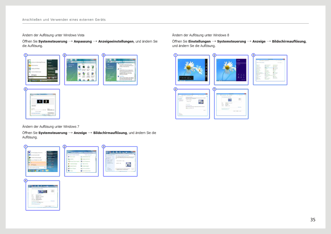 Samsung LS27B970DS/EN, LS27B971DS/EN manual Ändern der Auflösung unter Windows Vista 