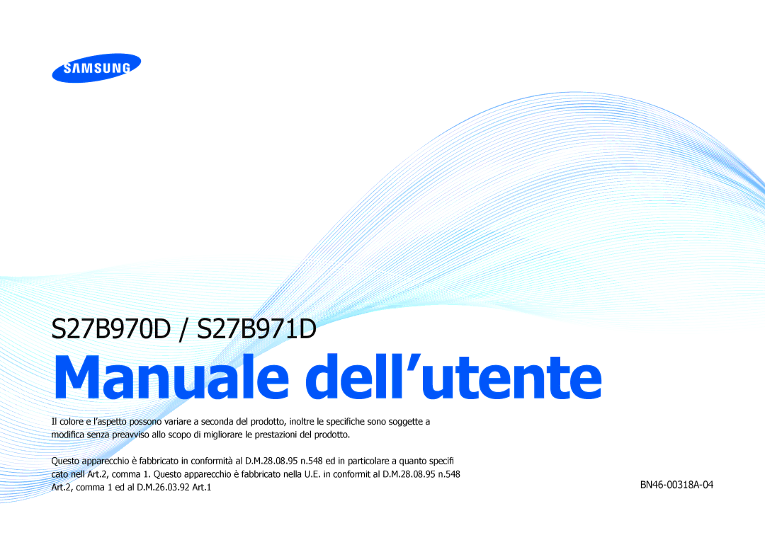 Samsung LS27B970DS/EN, LS27B971DS/EN manual Manuale dell’utente 