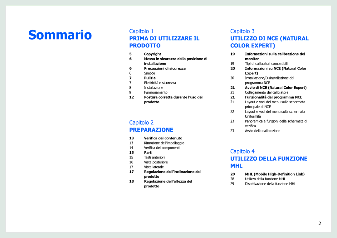 Samsung LS27B971DS/EN, LS27B970DS/EN manual Sommario 