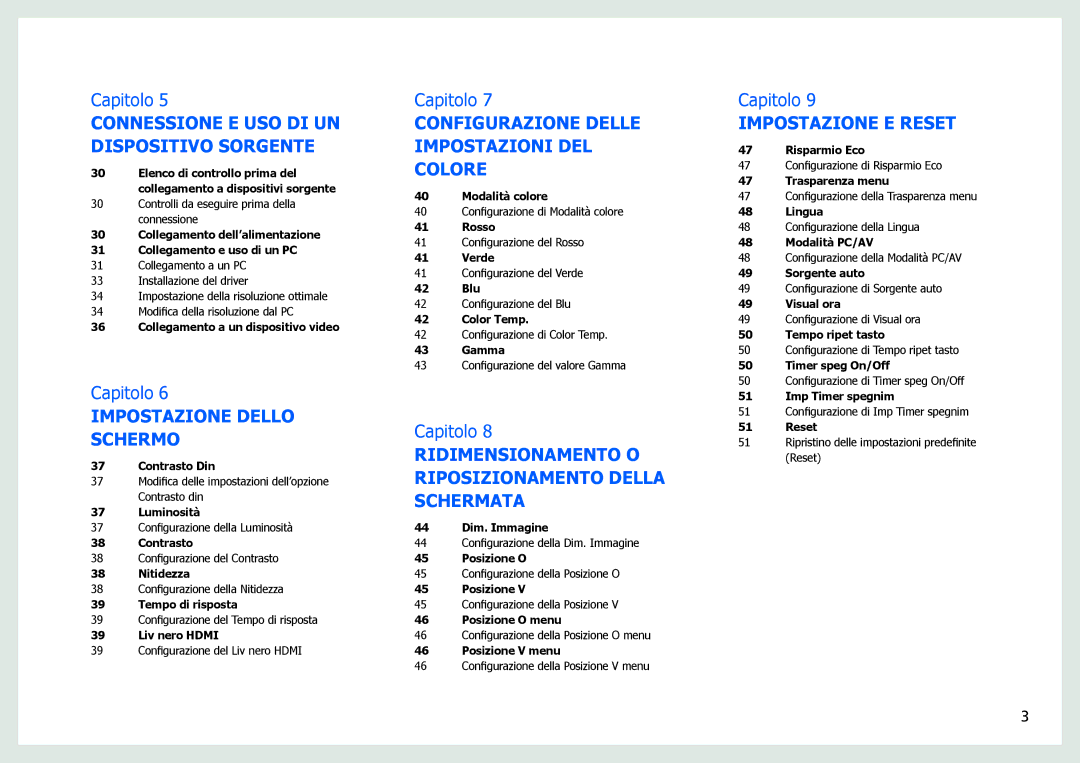 Samsung LS27B970DS/EN, LS27B971DS/EN manual Impostazione Dello Schermo 