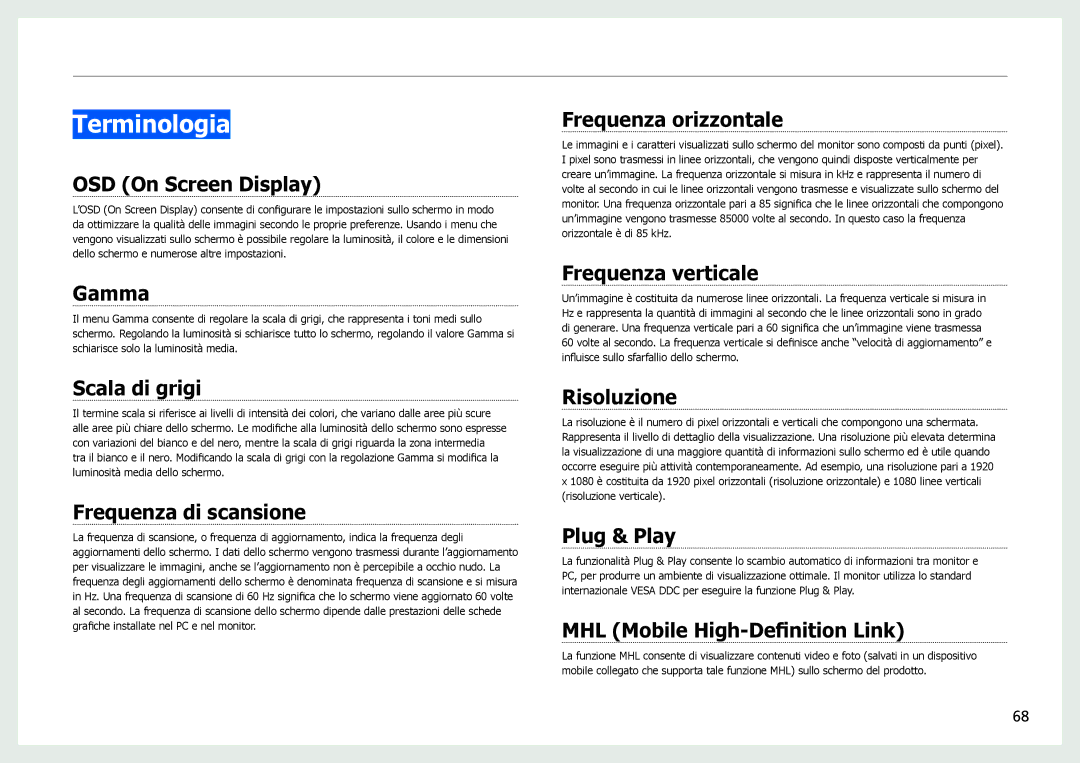 Samsung LS27B971DS/EN, LS27B970DS/EN manual Terminologia 