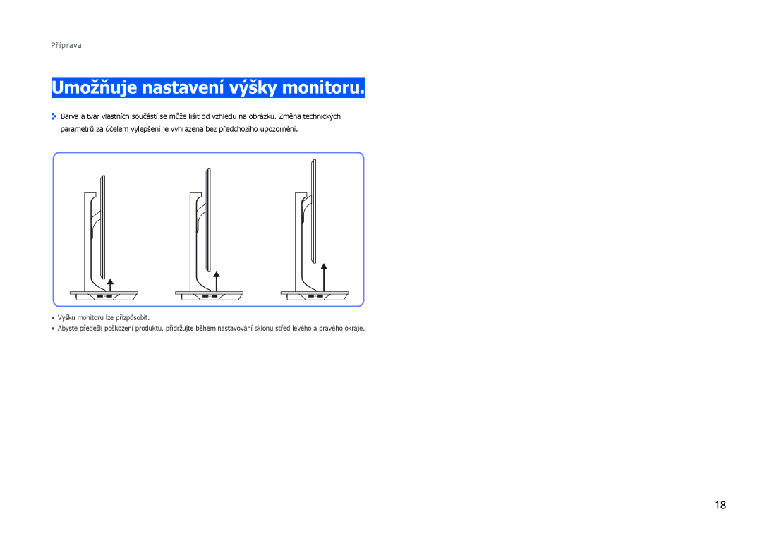 Samsung LS27B971DS/EN, LS27B970DS/EN manual Umožňuje nastavení výšky monitoru 