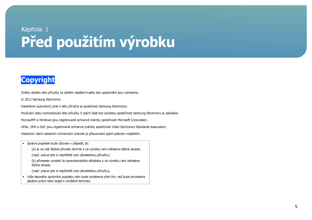 Samsung LS27B970DS/EN, LS27B971DS/EN manual Před použitím výrobku, Copyright 
