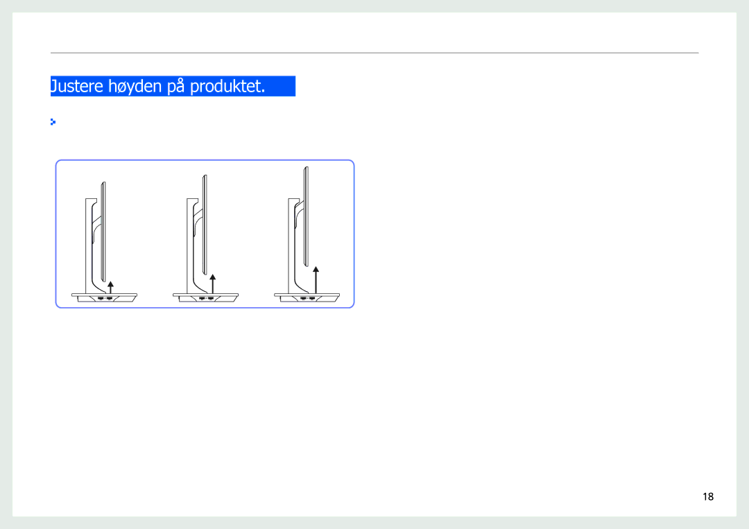 Samsung LS27B971DS/EN, LS27B970DS/EN manual Justere høyden på produktet 