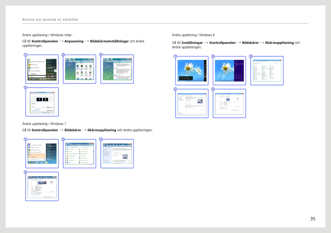 Samsung LS27B970DS/EN, LS27B971DS/EN manual Ändra upplösning i Windows Vista 