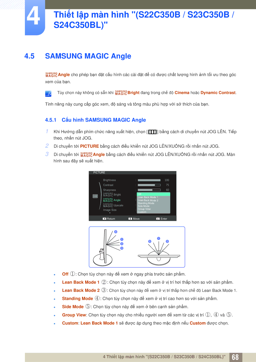 Samsung LS27C350HS/XV, LS24C350HL/XV, LS23C350HSMXV, LS22D300NY/XV manual Samsung Magic Angle 