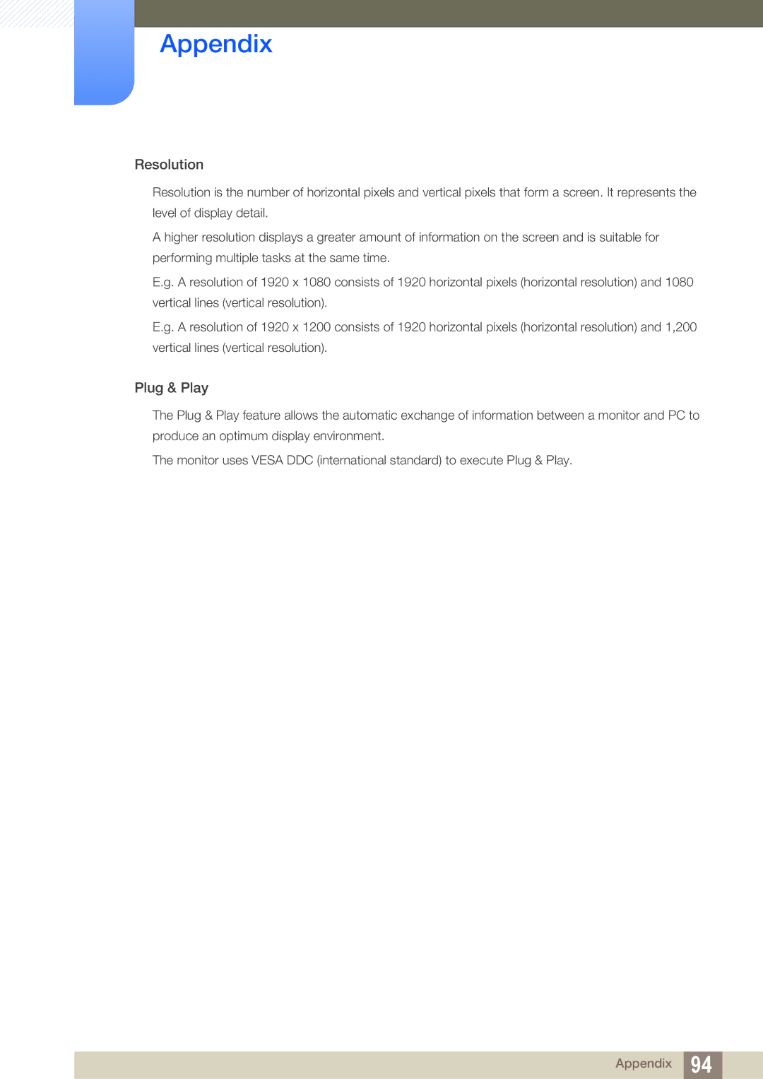 Samsung LS24C45UDW/CI, LS27C45UDS/EN, LS24C45UDW/EN, LS27C45UDS/CI manual Resolution 