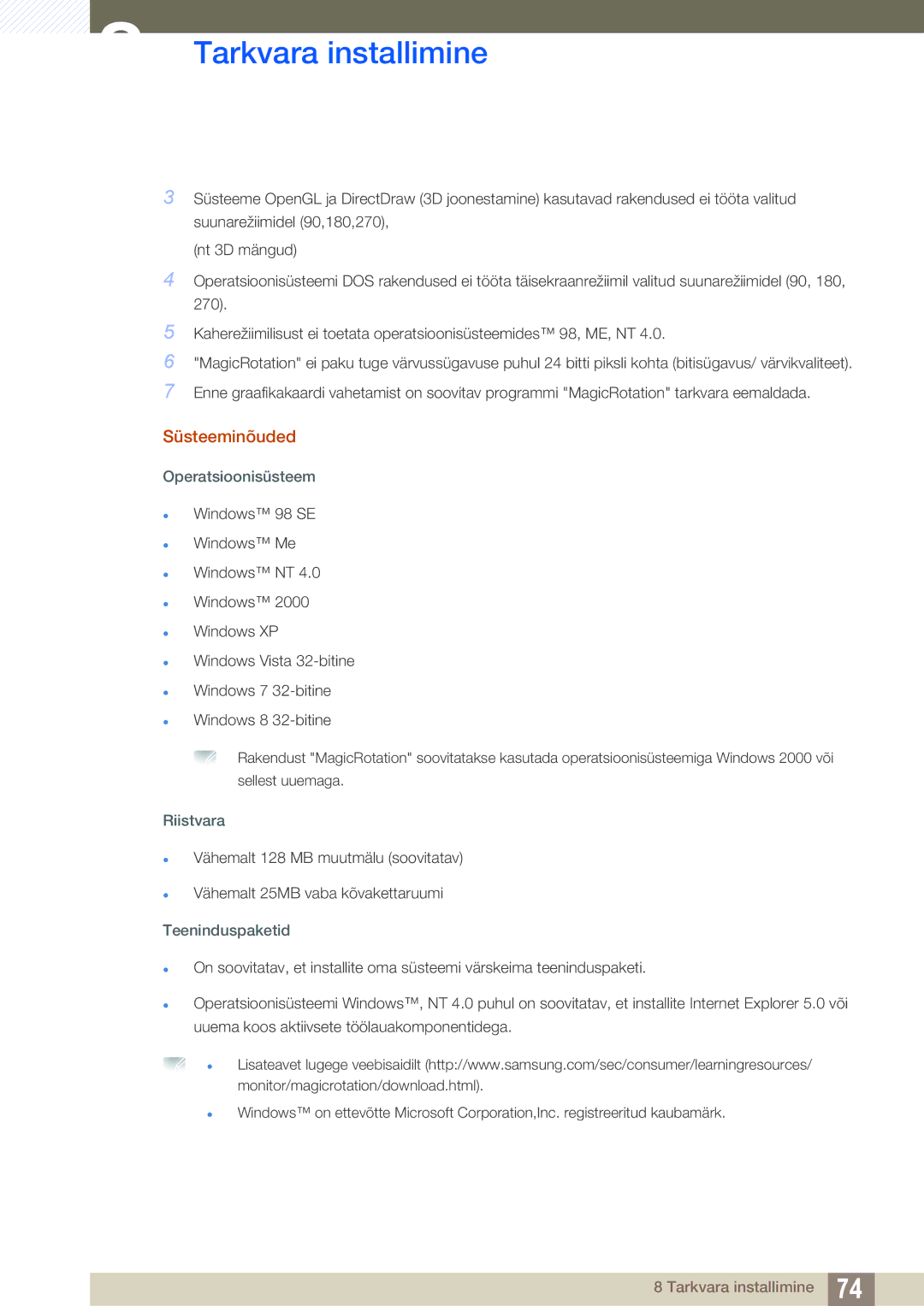 Samsung LS27C45UDS/EN, LS24C45UDW/EN manual Teeninduspaketid 