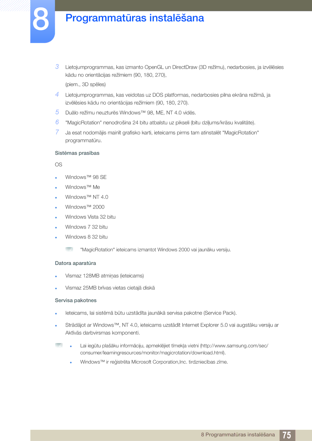 Samsung LS24C45UDW/EN, LS27C45UDS/EN manual Sistēmas prasības 