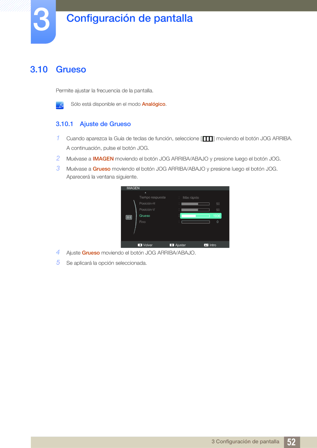 Samsung LS27C750PS/EN, LS27C570HS/EN, LS24C750PS/EN, LS24C570HL/EN, LS23C570HS/EN manual Ajuste de Grueso 