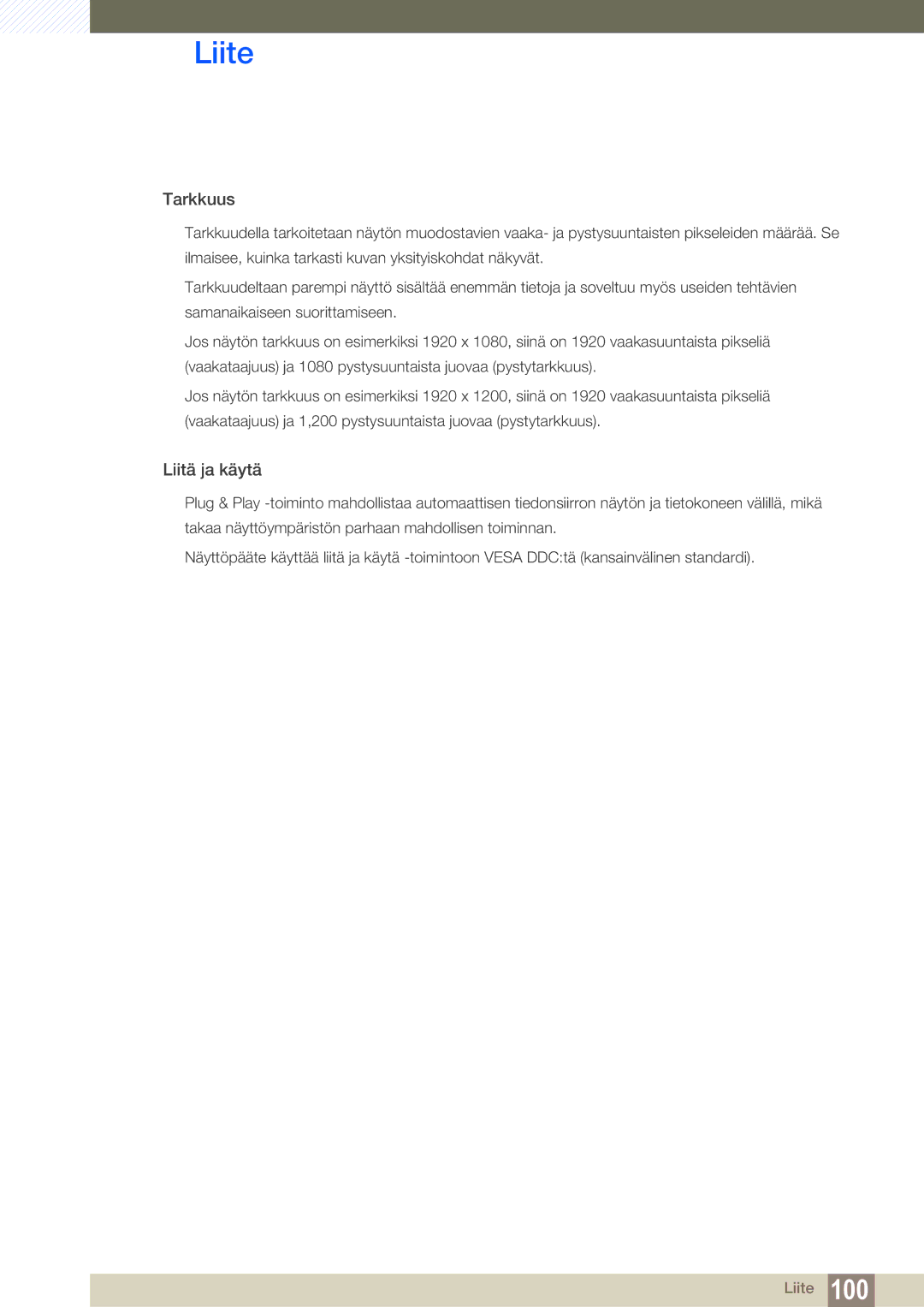 Samsung LS27C590HS/EN manual Tarkkuus 