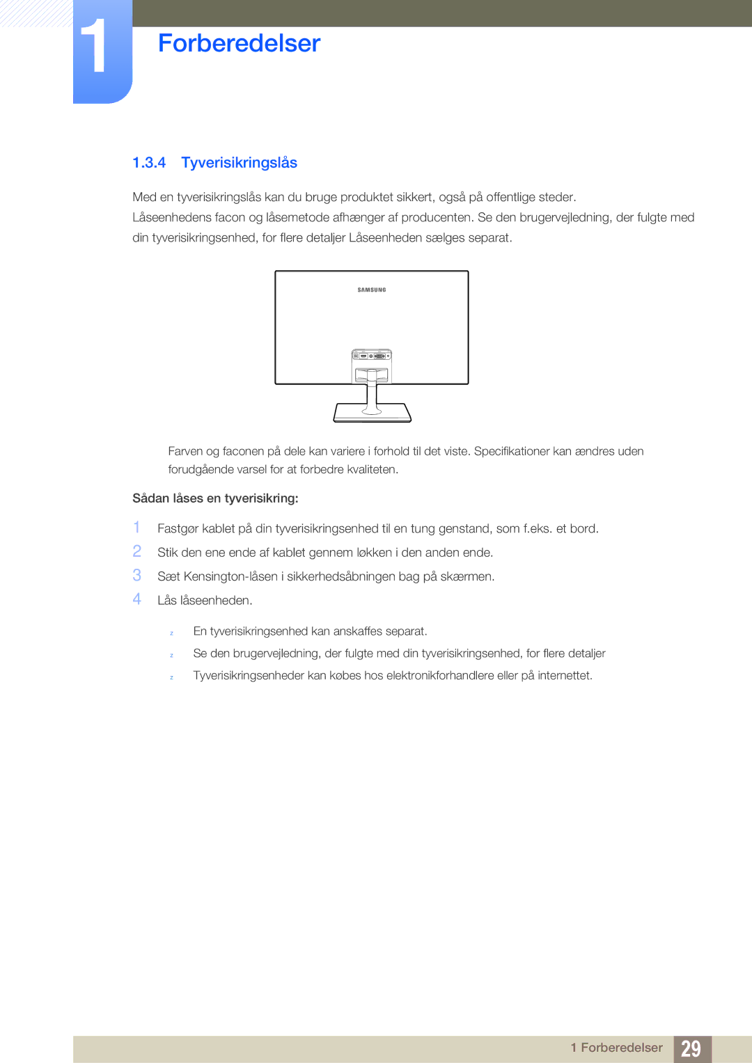 Samsung LS27C590HS/EN manual Tyverisikringslås 