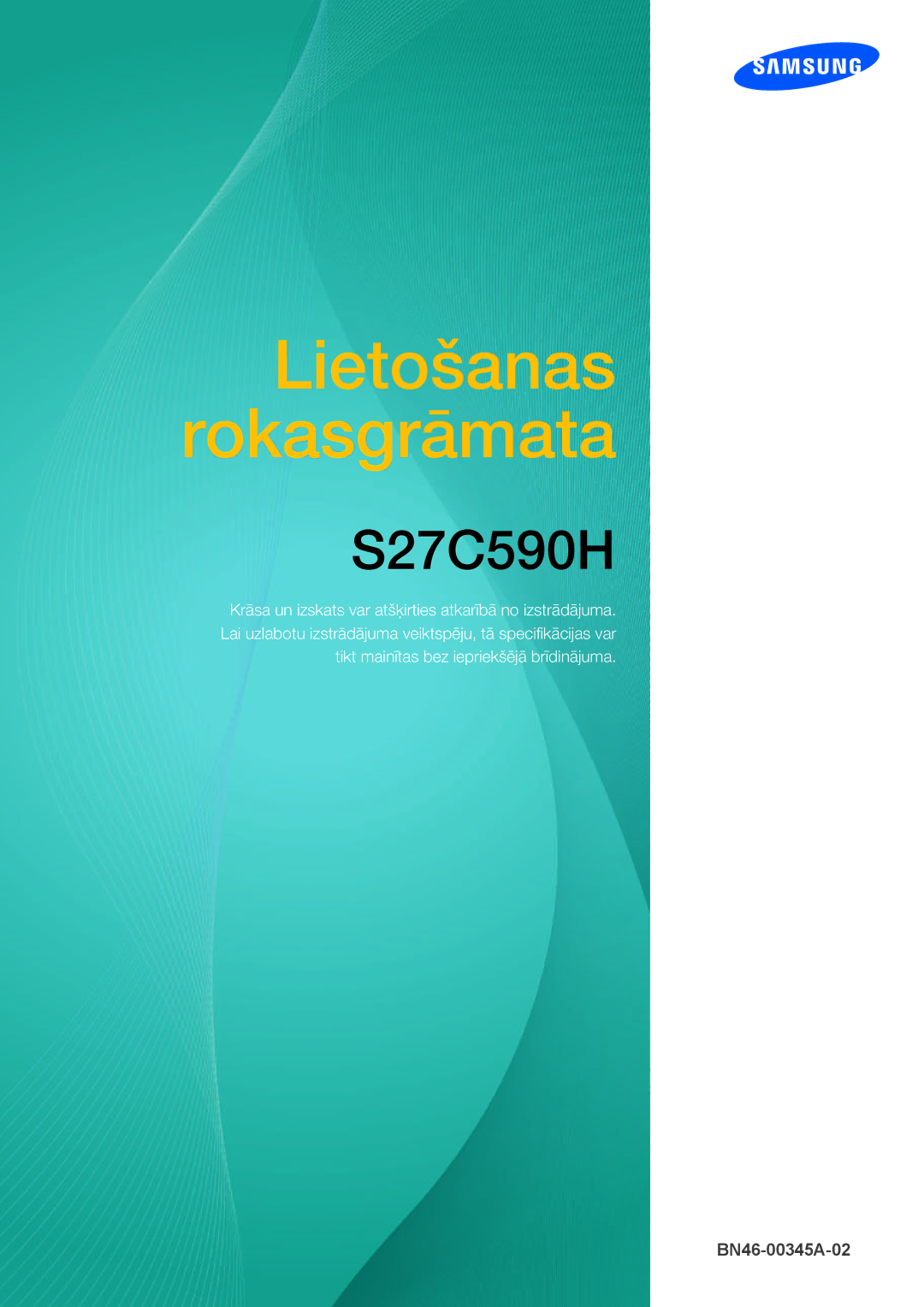 Samsung LS27C590HS/EN manual Lietošanas Rokasgrāmata 