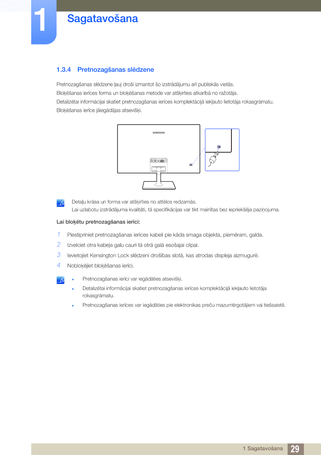 Samsung LS27C590HS/EN manual Pretnozagšanas slēdzene 