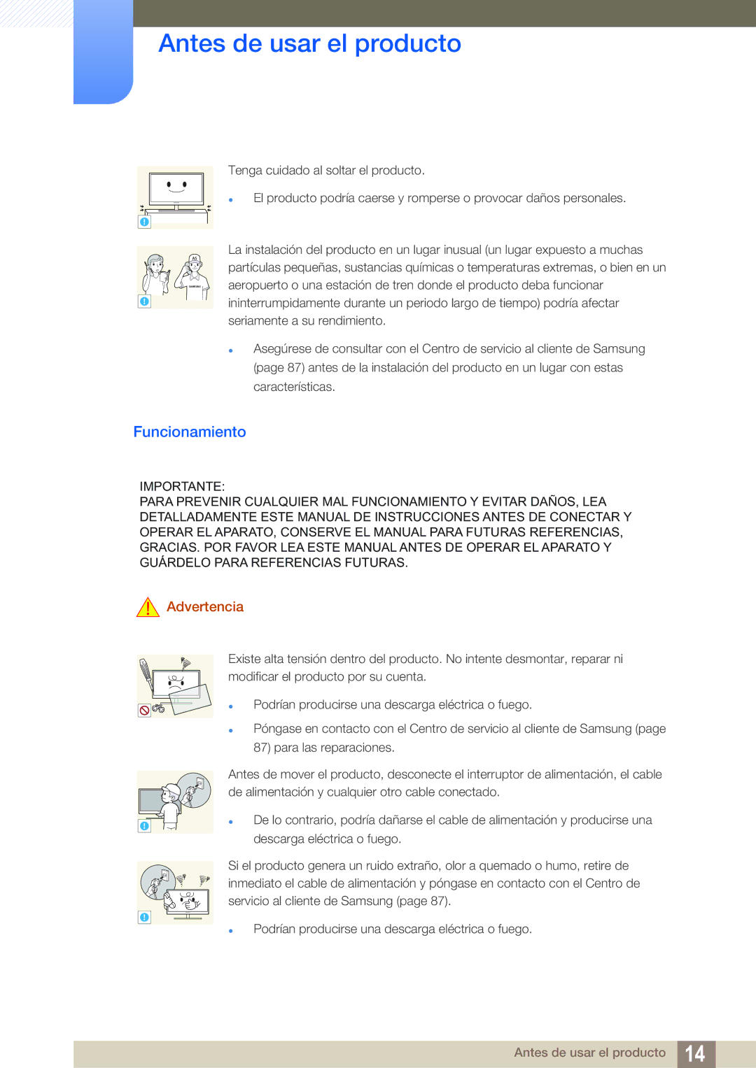 Samsung LS27C750PS/EN manual Funcionamiento 