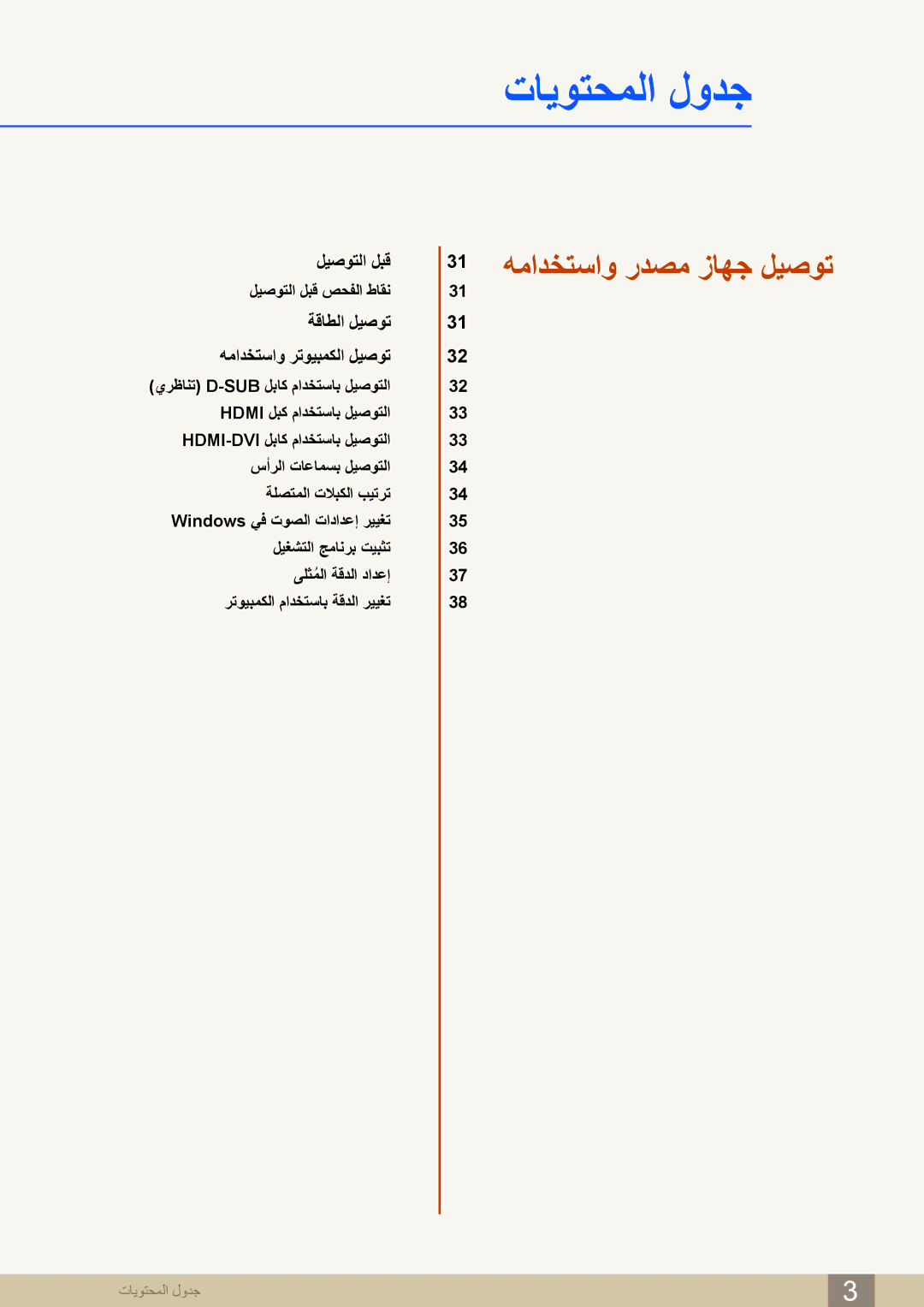 Samsung LS27C750PS/UE, LS27C750PS/ZR, LS24C750PS/ZR manual 31 همادختساو ردصم زاهج ليصوت 