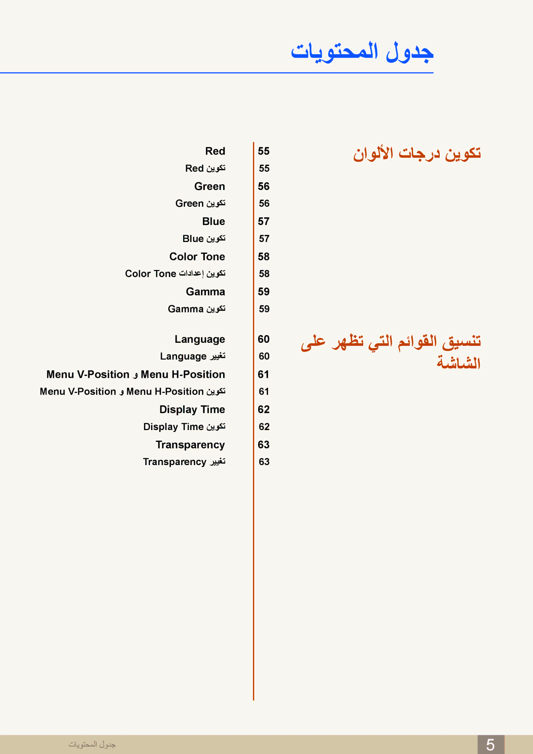 Samsung LS24C750PS/ZR, LS27C750PS/UE, LS27C750PS/ZR manual ناوللأا تاجرد نيوكت 