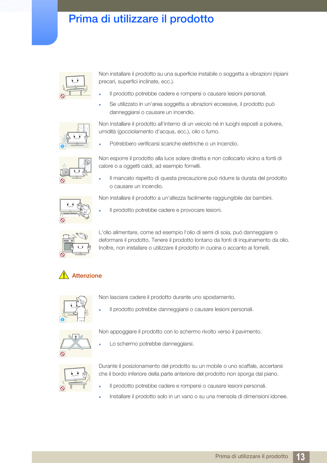 Samsung LS24D390HL/EN, LS27D390HS/EN, LS22D390HS/EN manual Potrebbero verificarsi scariche elettriche o un incendio 