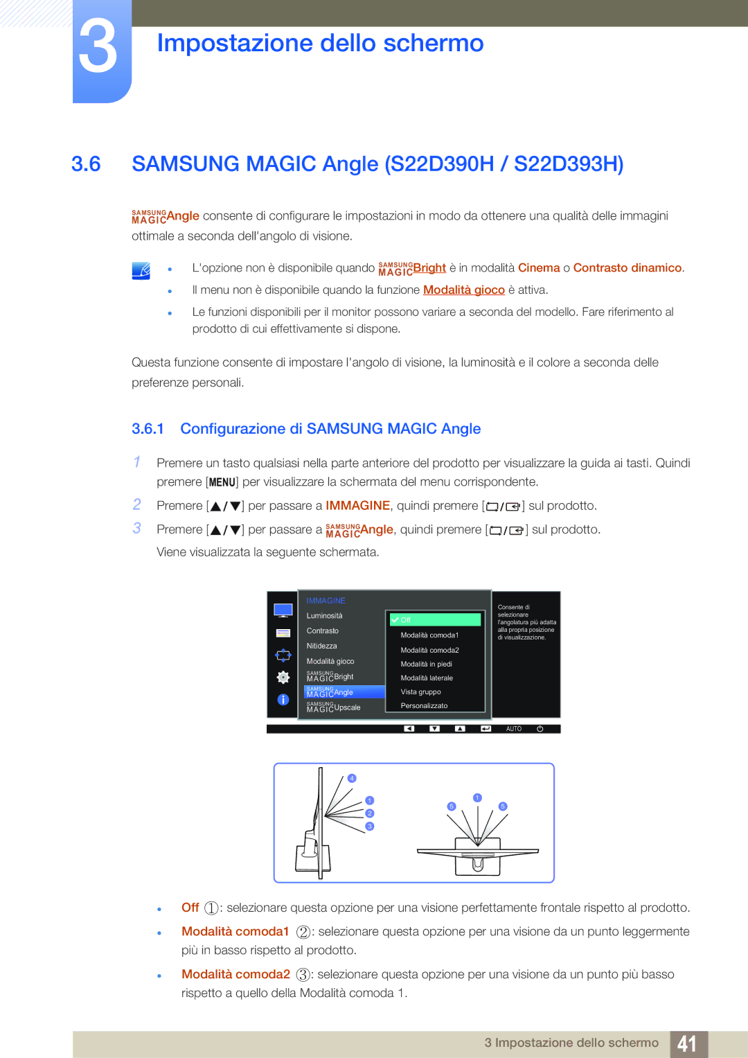 Samsung LS22D390HS/EN, LS27D390HS/EN manual Samsung Magic Angle S22D390H / S22D393H, Configurazione di Samsung Magic Angle 